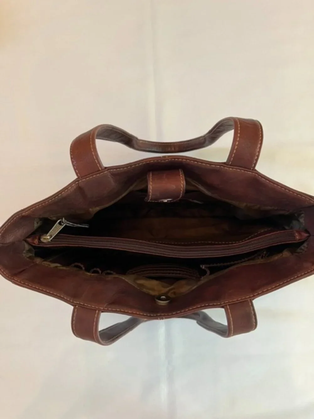 FRYE | Rich Dark Brown Leather Shoulder Bag Tote-EUC - Picture 10 of 16